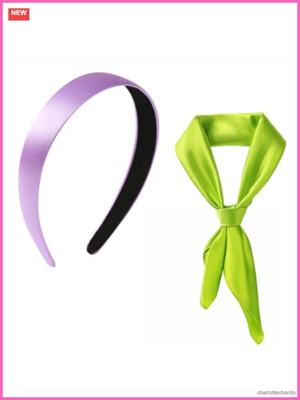 Silk Scarf & Fabric Headband Set Party Costume Accessories One Size